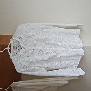 Mazik eyelet ruffle top